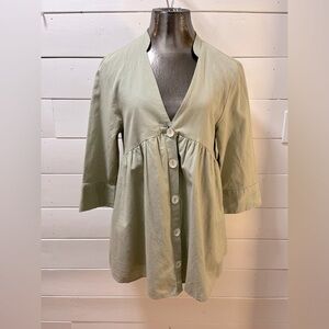 ZARA – Sage Green Button-Down Tunic Size S